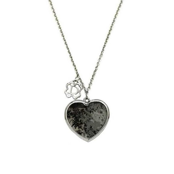 Pre-Owned Christian Dior Necklace Silver Heart Metal Women's