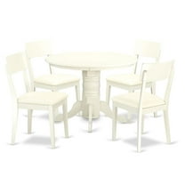 East West Furniture Dining Room Set Linen White, SHAD5-LWH-LC