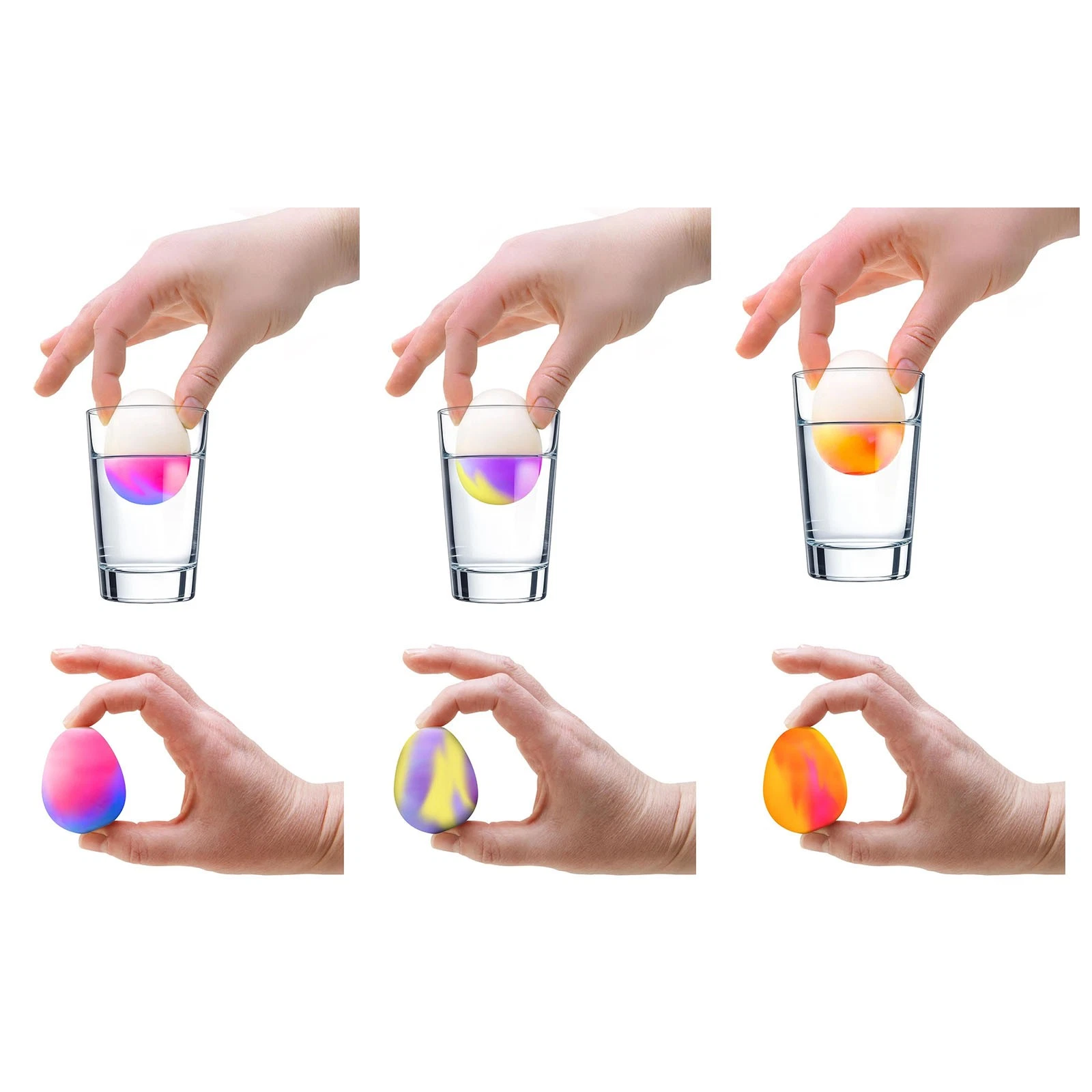Nee doh Dippin’ Dazzler Eggs Color Changing Stress Balls, 3-Pack Sensory Balls
