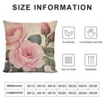thumbnail image 6 of COMIO  Decorative Romantic Rose Flower Pillow Cover Vintage Shabby Chic Peach Pink Rose Floral Cushion Cover Square Pillowcase for Sofa Bedroom Car Set of 2 (Pink Rose), 6 of 6