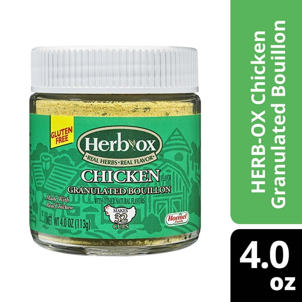 HERBOX Chicken Bouillon Granules, Chicken Stock Seasoning, 4 oz Jar