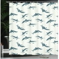 thumbnail image 4 of Ambesonne Shark Shower Curtain, Dangerous Underwater, 69"Wx75"L, Slate Blue and Eggshell, 4 of 5