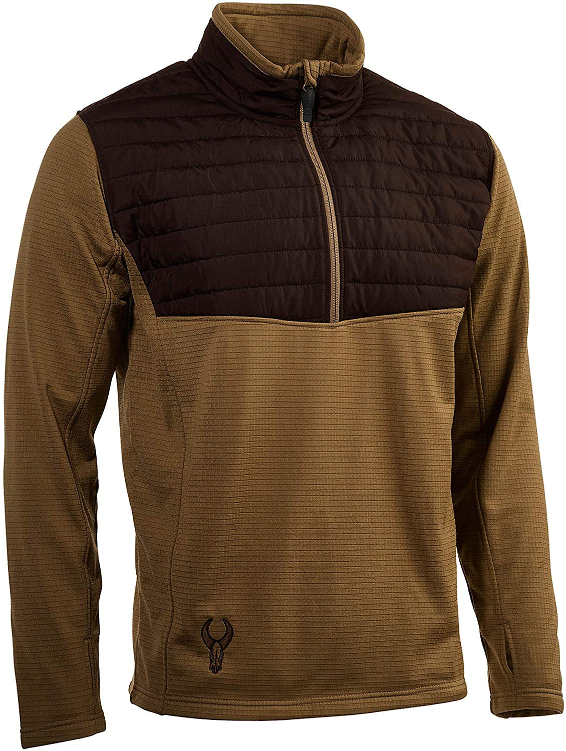 Water-Resistant Fleece Badlands Moose Quilt 1/4-Zip Jacket 