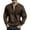 Coffee, variant on Mens Full Zip Jacket No Hood - Trendy Patchwork Colorblock Casual Bomber Jackets with Pockets Fall Outerwear Coat (XL, Black)