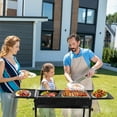 thumbnail image 4 of Portable 2-in-1 Charcoal Grill, Foldable Kabob BBQ with Pan & Grill, Adjustable Height, Storage Trays for Camping/Picnics/Backyard, 4 of 14