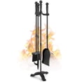 thumbnail image 1 of Juego de herramientas para chimenea Gtongoko de 4 piezas, 76 cm, hierro negro, 1 of 9