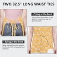 thumbnail image 6 of Yellow Daisy Flower Retro Pattern Apron-Garden Aprons for Women with Pockets-Cotton Linen Waterproof Kitchen Cooking Gardening Aprons Adjustable for Kitchen,Cooking,BBQ and Salon 33x27 Inch, 6 of 7