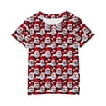 thumbnail image 3 of Odeerbi Kids Boys Girls Christmas T-shirt Christmas Print Casual Short Sleeve Tops Shirt Kids Clothes Red, 3 of 4