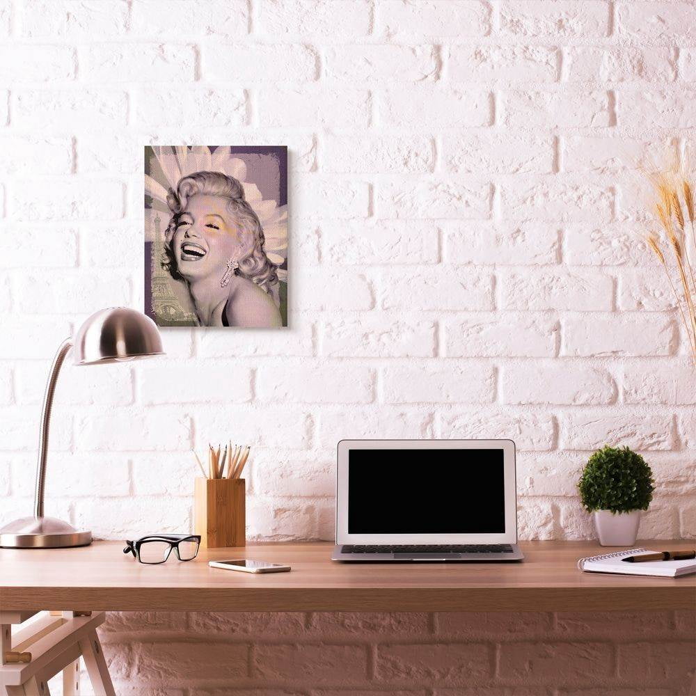 Stupell Industries Marilyn Laughing Vintage Hollywood Movie Star Classic Illustration Canvas Wall Art by Jadei Graphics