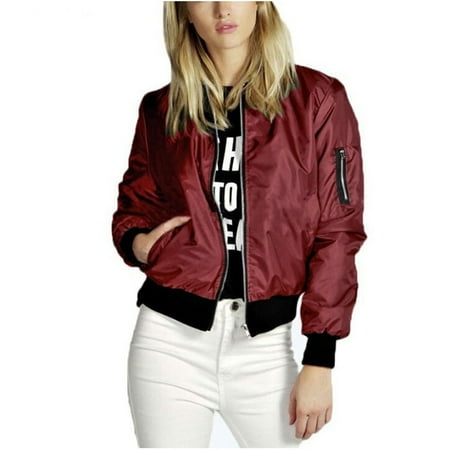Women Outdoor Quick Dry Solid Color Stand Collar Windproof Hiking Jackets Coat Color:Red wine Size:M
