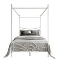 thumbnail image 3 of Home Design Denver Full Metal Canopy Bed Frame with Arched Headboard and Central Support Leg, White, Easy Assembly, 3 of 11