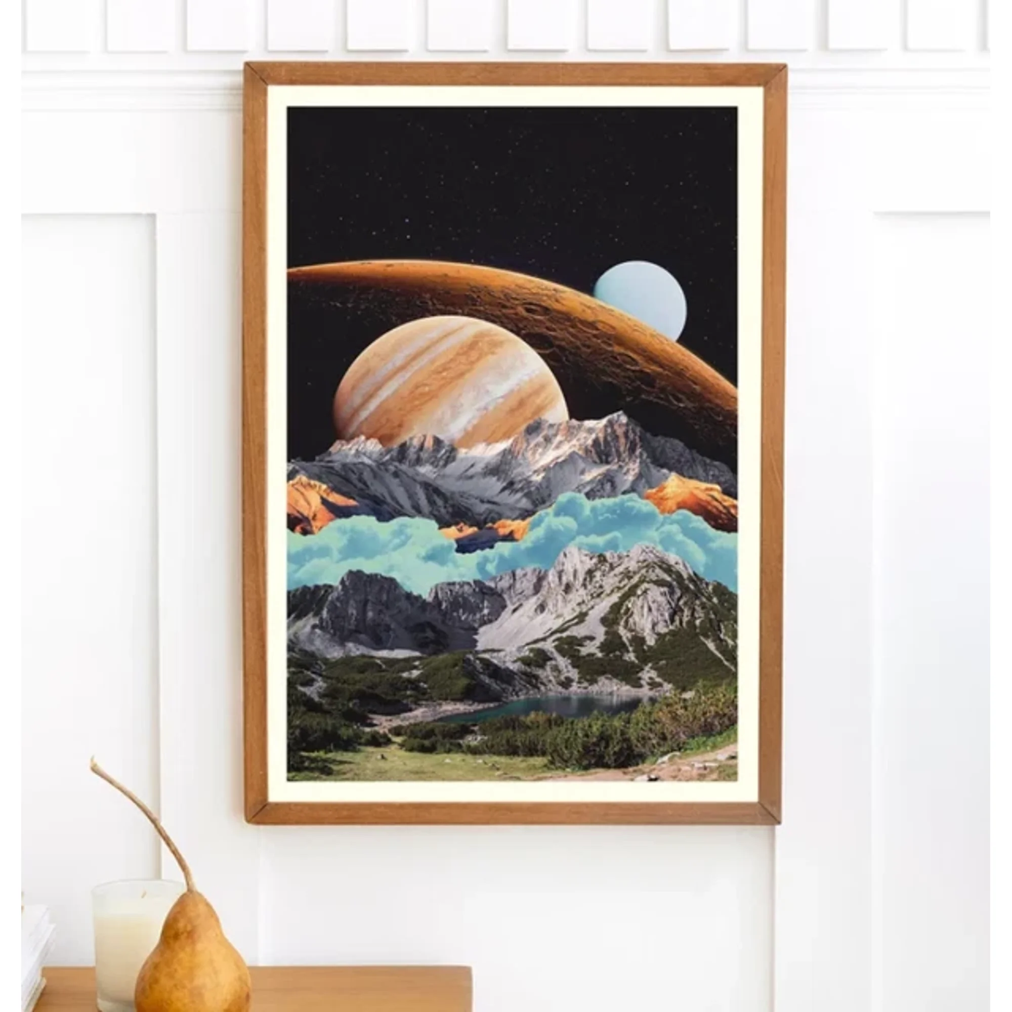 The New Horizon (Planets Collage Art Space Art Trippy Wall Decor Home Decor Office Wall Art
