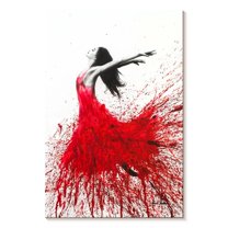 Elephant Stock Rose Dance Wall Art - Vertical Canvas Wall Art - Hallway Wall Decor - Dance Canvas - White And Red Decor By Ashvin Harrison - 8" x 12"