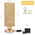 thumbnail image 3 of Bedside Table Lamp - Stylish Bedside Table, Decorative Home Table Lamp with Metal Wiring Shade for Bedroom, Living Room, Guest Room, office, College Dorm - Gold, 3 of 5