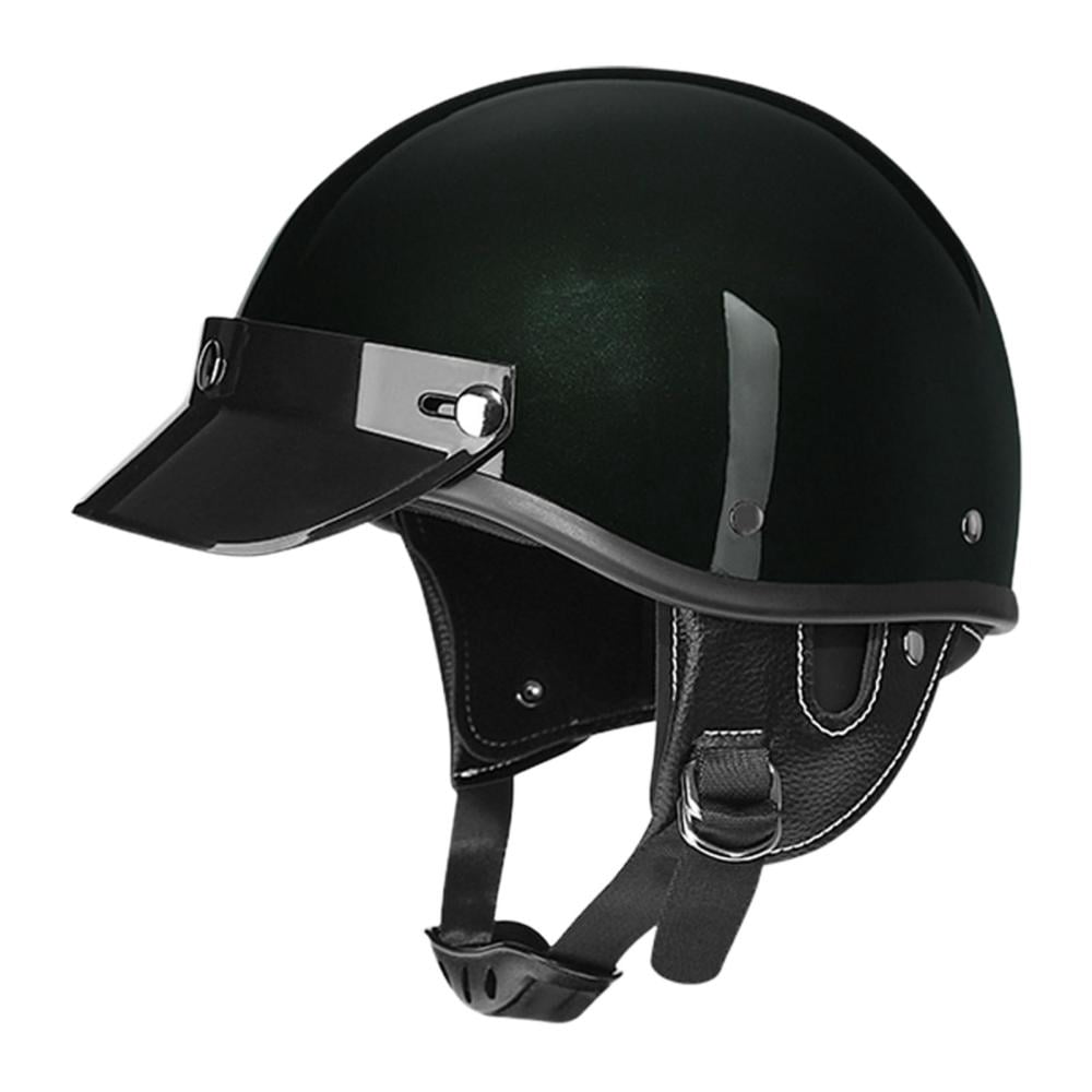 Motorcycle Helmets | Retro Half-Face Helmets | Sun Visor and Quick Release Buckle Motorcycle Half Beanie Helmets, Cruising Skull Helmets Small Helmets for Cycling Motocross Accessories