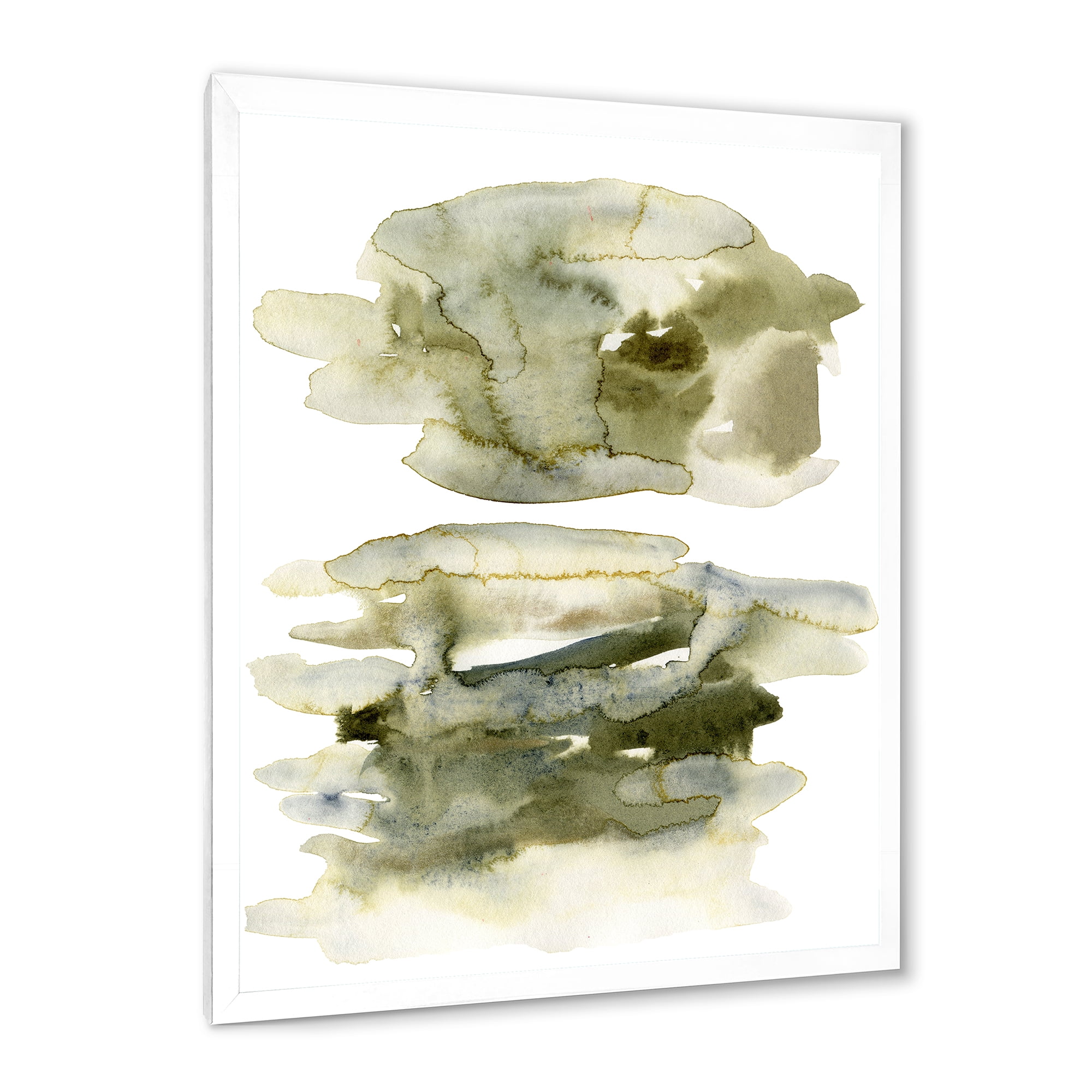 Designart 'Abstract Clouds In Dark Green II' Modern Framed Art Print