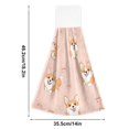 thumbnail image 2 of Haosy 2 Pack Kitchen Wash Cloths with Hanging Loops Absorbent Absorbent Quick Drying Hand Towels, Corgi and Footprints, 2 of 7
