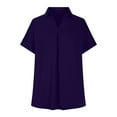 thumbnail image 6 of Tittly T Shirts for Women Basic Tees Womens Summer Daily Casual V Neck Shirts Short Sleeve Tops Collared Blouses Loose Fit Shirt Tshirts Shirts Tops for Women Trendy Purple XXL, 6 of 8