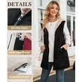 thumbnail image 6 of NAYTOAO Women Long Puffer Vest: Fall Zip up Reversible Fleece Jacket Winter Warm Sleeveless Hooded Coat with Pockets, 6 of 10