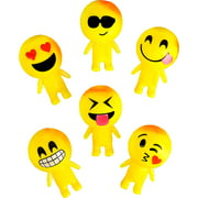 Set Of 12 Light Up Emoji Emote Emoticon Face Men Buddy Decoration