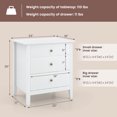 thumbnail image 5 of Patiojoy Table de Chevet Moderne 2 Pcs à 3 Tiroirs Table d'Appoint en Bois Blanc, 5 of 5