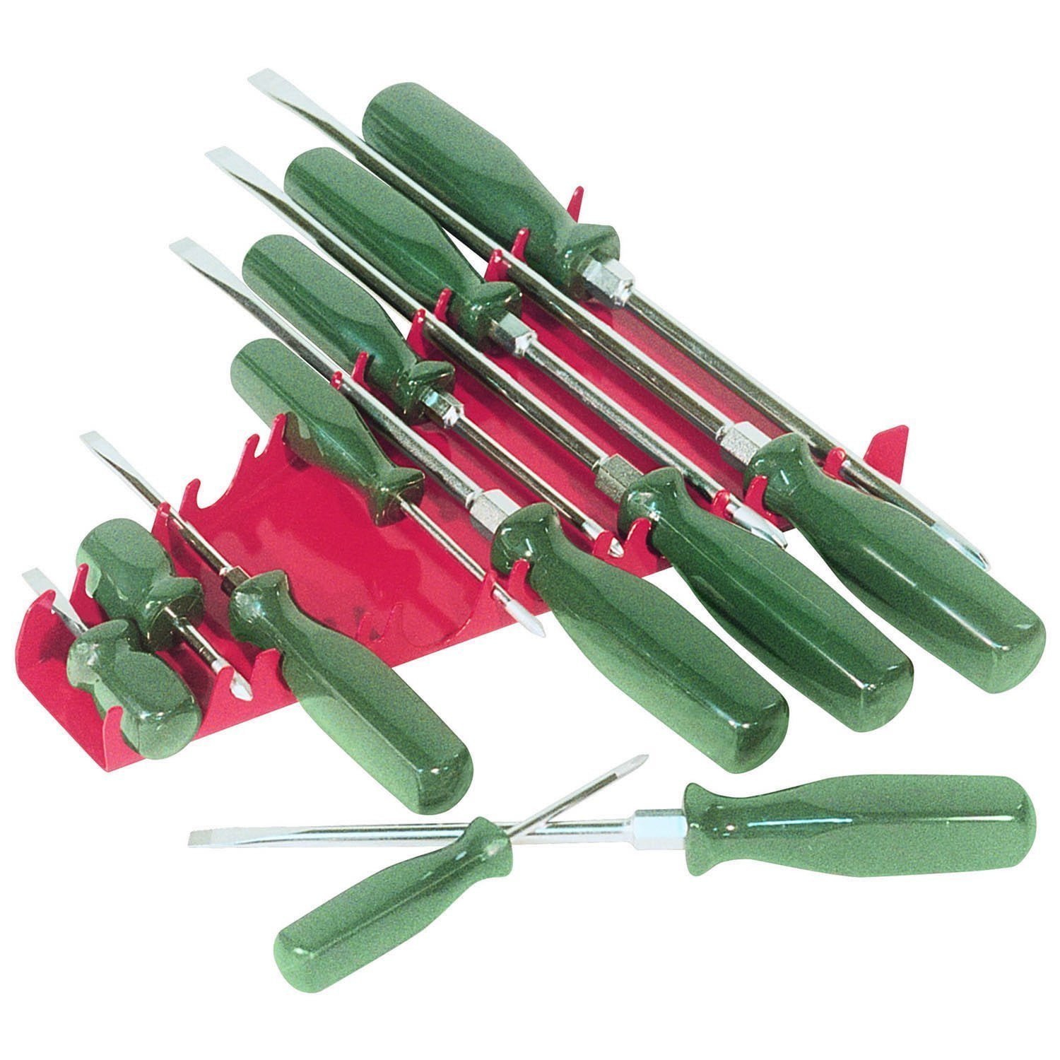 ERNST 5090 12 Screwdriver Organizer Tray for Toolbox or Wall Storage RED