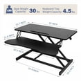 thumbnail image 6 of 32 Inch Desk Converter, Height Adjustable Sit to Stand Riser, Dual Monitor and Laptop Workstation with Wide Keyboard Tray ( BLACK ), 6 of 18