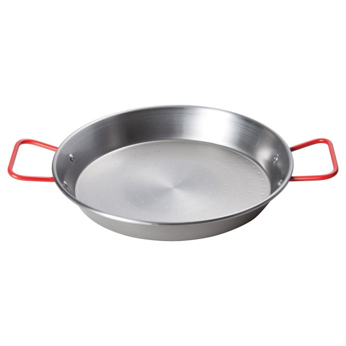 Black Red Handles IMUSA USA CAR-52065 22.5 Extra Large Carbon Steel Coated Nonstick Paella Pan 