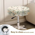 thumbnail image 4 of ZIATUBLE Daisy Butterfly Plants Stool Covers Cushion Washable Chair Seat Slipcover 12-14 Inch Stain Resistant Seat Cover for Vanity Stool Set 2 Pack Polyester Round Stool Slipcover, 4 of 6
