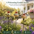 thumbnail image 3 of CHJK Vintage Hummingbirds Feeder Garden Stake,3Pcs Resin Flower Finch Bird Feeders for Outdoors for Garden, Yard, 3 of 8