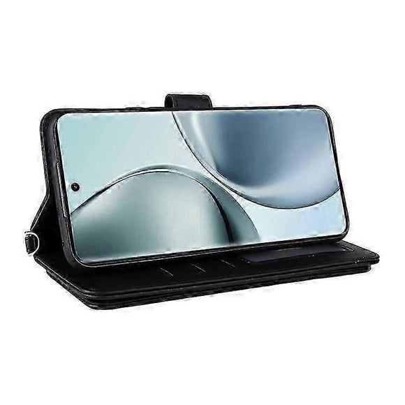 For Realme 14 Pro 5G Wallet Case with Shoulder/ Wrist Strap Leather Phone Cover Stand