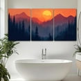 thumbnail image 4 of Canvas Wall Art 3 Piece Set,Misty Forest Wall Art,Wall Decor Living Room,Bedroom,Bathroom,Office,Sunrise Canvas,Landscape Paintings Wall Decor（Only canvas）, 4 of 6