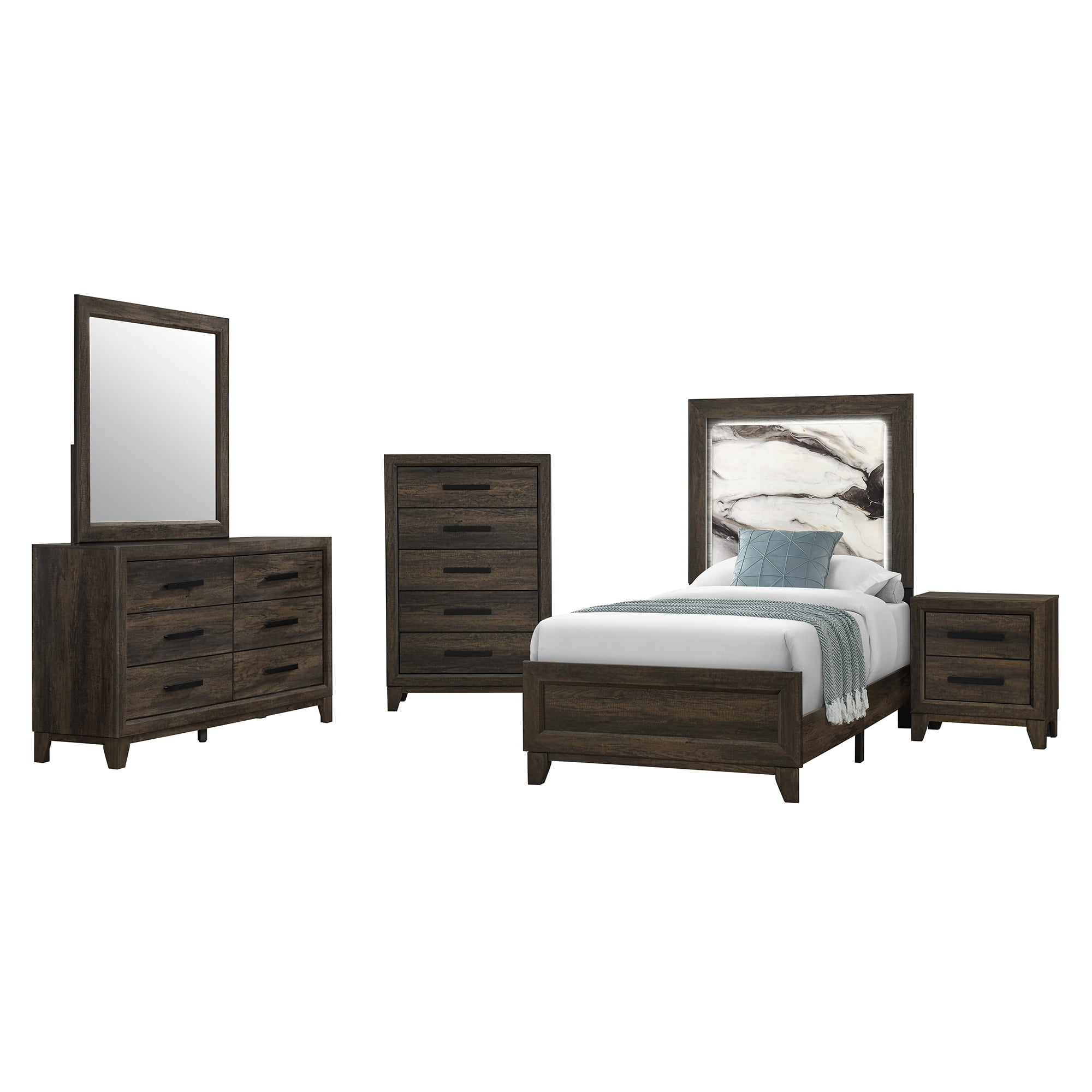 Nightstand Bedside Table, Decorative End Table for Bedroom