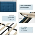 thumbnail image 4 of VECELO Upholstered Platform Bed Frame with Button Tufted Adjustable Headboard, Sturdy Wood Slat Support, Blue, 4 of 7