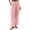 Pink-1, variant on UTTOASFAY Woman Pants Women Casual Solid Pants Cotton Linen Drawstring Elastic Waist Long Wide Leg Pants
