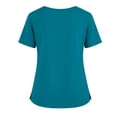 thumbnail image 4 of Leidass Women’s Short Sleeve V-Neck Scrub Top, Soft Stretch Medical Uniform Shirt with Pockets, Lightweight Nursing Workwear Turquoise L, 4 of 5