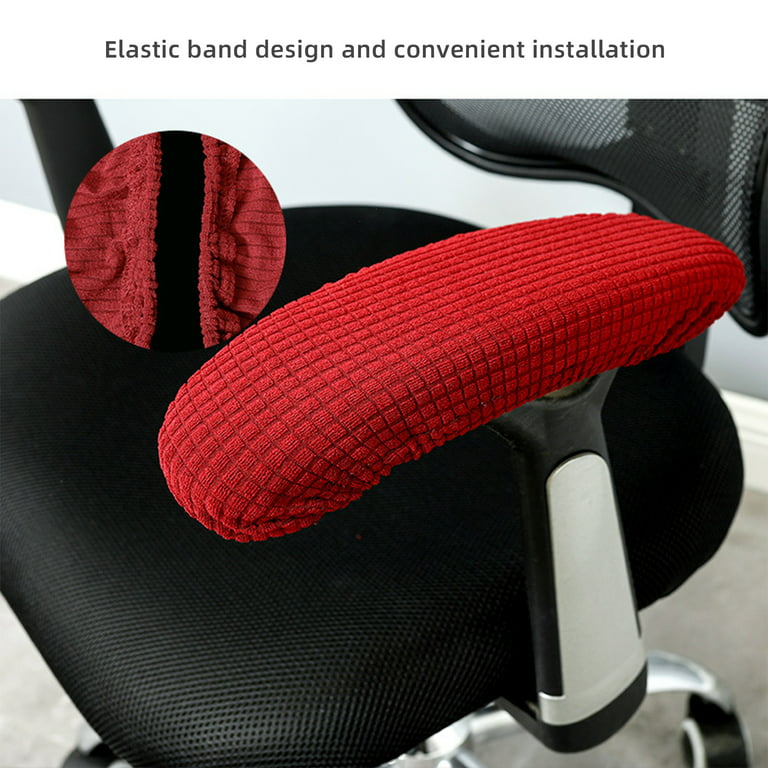 Gaming Chair Arm Cushions Pads Office Chair Arm Covers Stretchable Washable Elastic Office Chair Armrest Covers, Size: 23, White