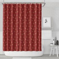 Red Christmas Deer Pattern Shower Curtain 72"x84" ,Bathroom Decorative Shower Curtains Set with 12 Hooks,Modern Waterproof Washable Shower Curtain