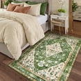 thumbnail image 4 of Moynesa 4'x6' Boho Tribal Area Rug,4x6ft Washable Bedroom Rug, Soft Non Slip Non-Shedding Kitchen Mat Indoor Accent Entry Carpet for Living Dining, Green, 4 of 10