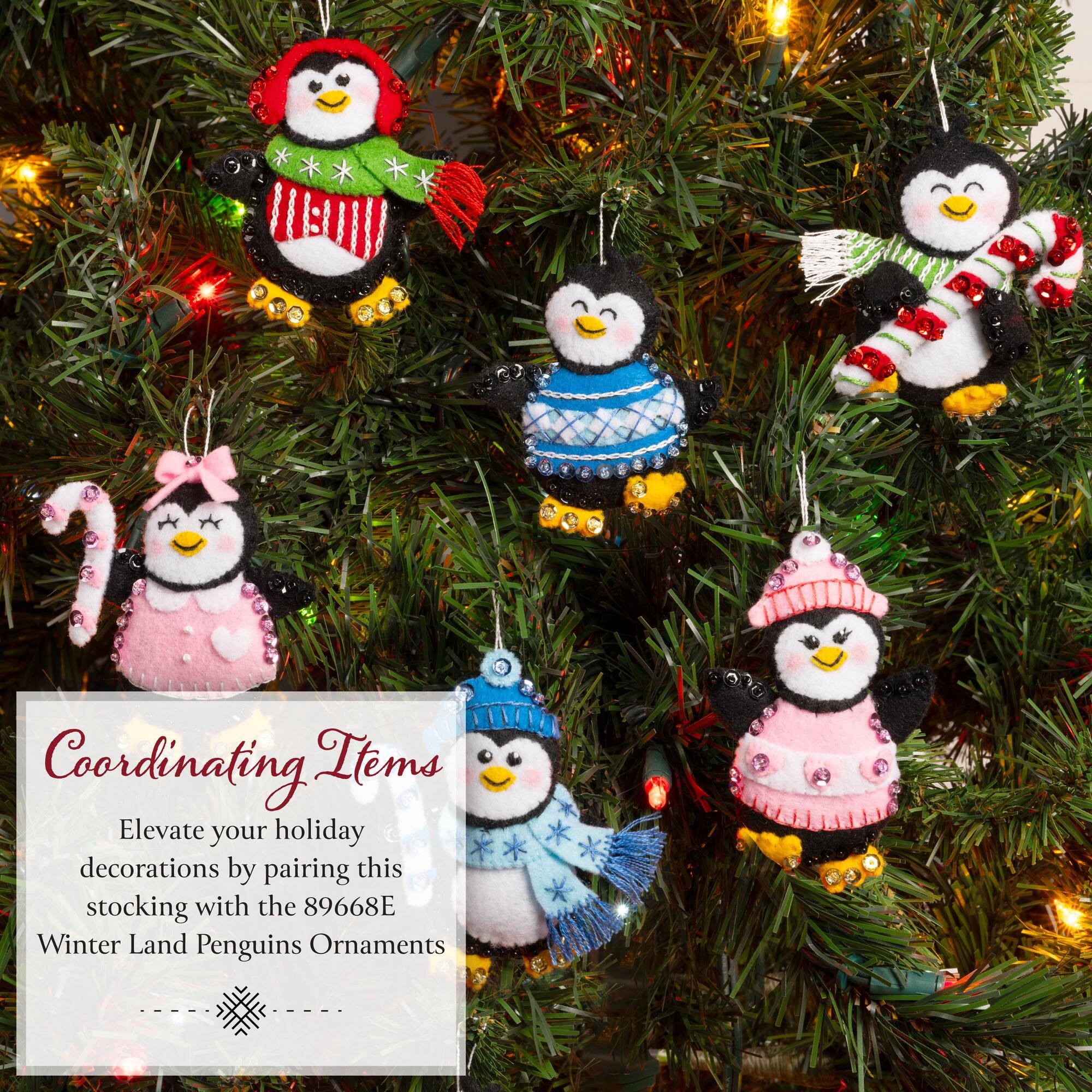 Bucilla Snowy Snuggles 18 in Multicolor Felt Stocking Kit