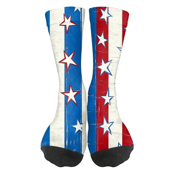 Hogleaql American Flag Socks For Men Or Women 4th July Middle Socks Star And Stripe Patriotic Freedom Day Gifts White One Size