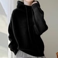 thumbnail image 4 of Comdrip Fall Sweaters for Women 2025 Pile Collar Lazy Style Sweater for Women Solid Color Loose Thick Sweater Top Turtleneck Loose Sweater Ladies Sweaters, Black M, 4 of 5