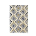 thumbnail image 2 of Taluah Hand-Crafted Modern Diamond Geometric Cotton and Wool Indoor Area Rug - 3' x 5', Gold-Navy Blue, 2 of 6
