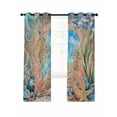 thumbnail image 7 of Jellyfish Coastal Blackout Curtains for Bedroom, Summer Nautical Starfish Coral Brown Anchor Thermal Insulated Kitchen Drapes with Grommets, Light Blocking Window Treatment, 2 Panels 52" x 84", 7 of 7