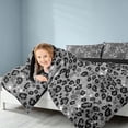 thumbnail image 3 of Homewish Gray Leopard Print Twin Comforter Sets for Girls, Animal Themed Bedding Set, Black Reversible, 2-Piece 1 Comforter and 1 Pillowcase, 3 of 6