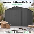 thumbnail image 2 of AECOJOY 8' x 6' Outdoor Metal Storage Shed with Lockable Door for Backyard in Dark Gray, 2 of 6