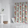 thumbnail image 2 of Gray Christmas Santa and Reindeer Pattern Shower Curtain 84"x72" ,Bathroom Decorative Shower Curtains Set with 12 Hooks,Modern Waterproof Washable Shower Curtain, 2 of 6