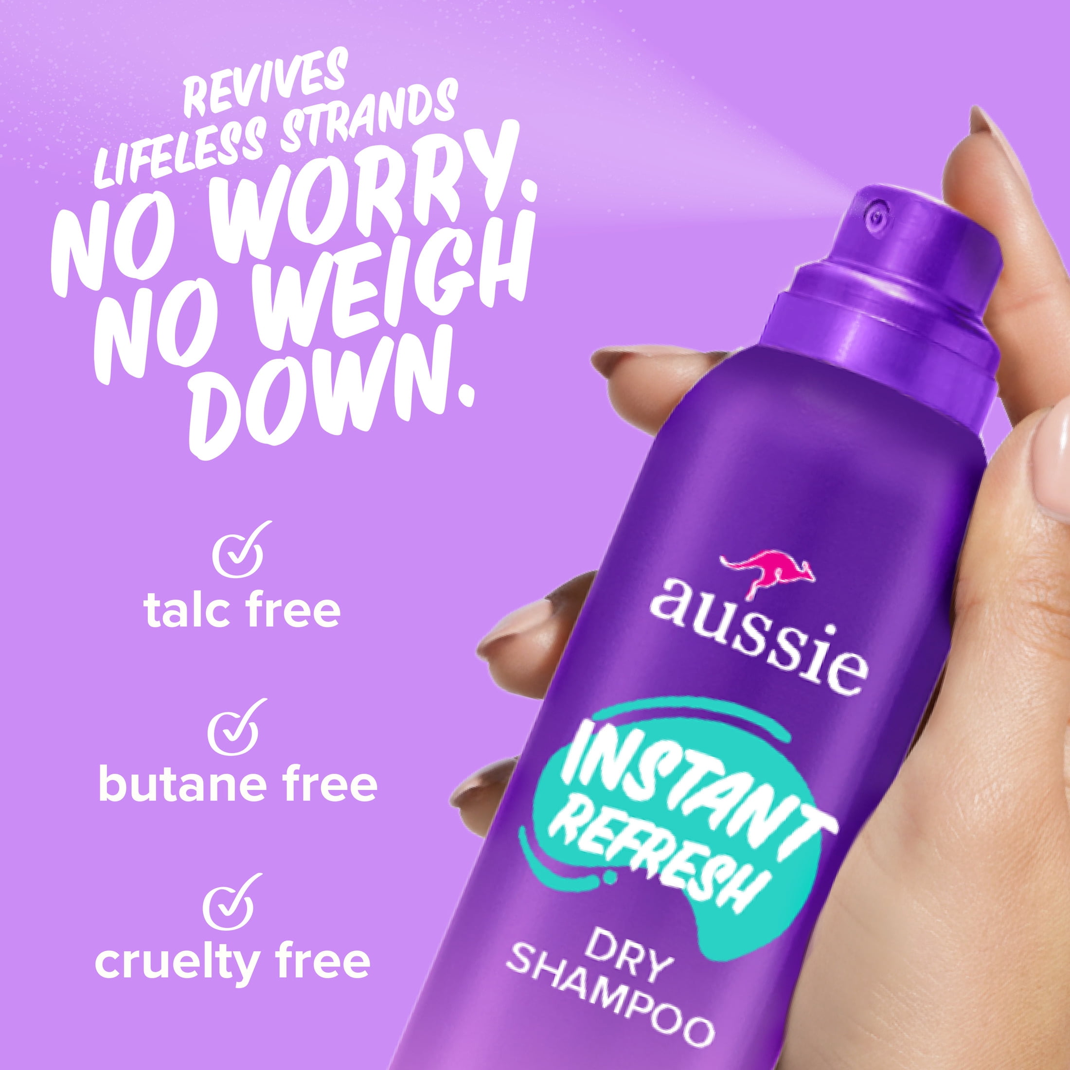 Aussie Instant Refresh Dry Shampoo for Straight, Wavy and Curly Hair, 4.9oz