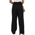 thumbnail image 3 of utcoco women's wide leg pants casual elastic waist loose linen trousers, 3 of 4