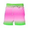 thumbnail image 6 of IYTR Men Shorts Summer Gradient Color Casual Shorts Beach Shorts with Pockets Lightweight Elastic Waist Drawstring Shorts Multicolor_C XL, 6 of 7